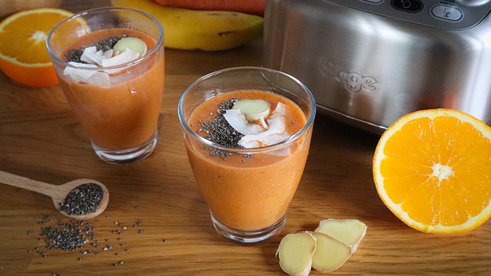 Smoothie so zázvorom a chia semiačkami